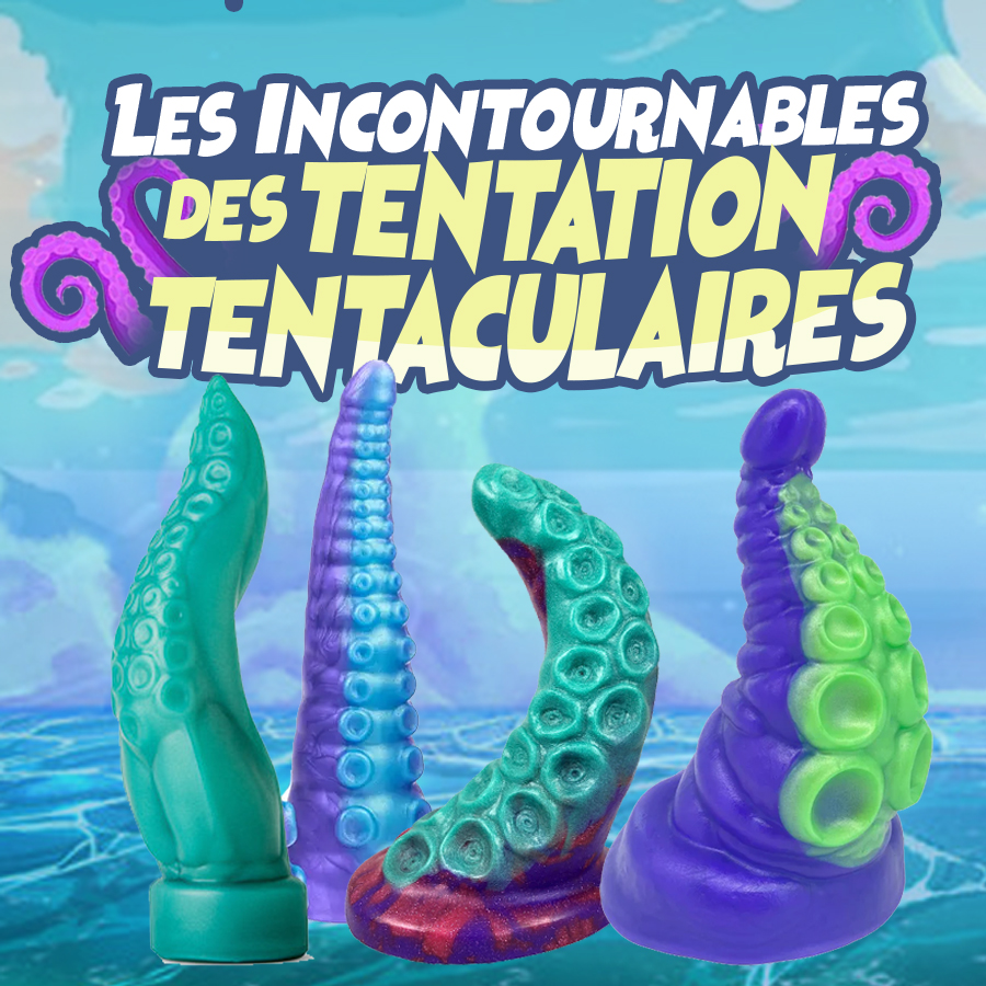 Variété de jouets sexuels à tentacules aux couleurs et formes vibrantes